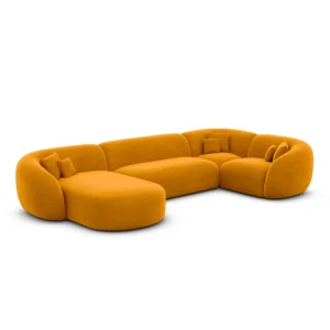 Samtstoff U-Form XL Wohnlandschaft Gaia