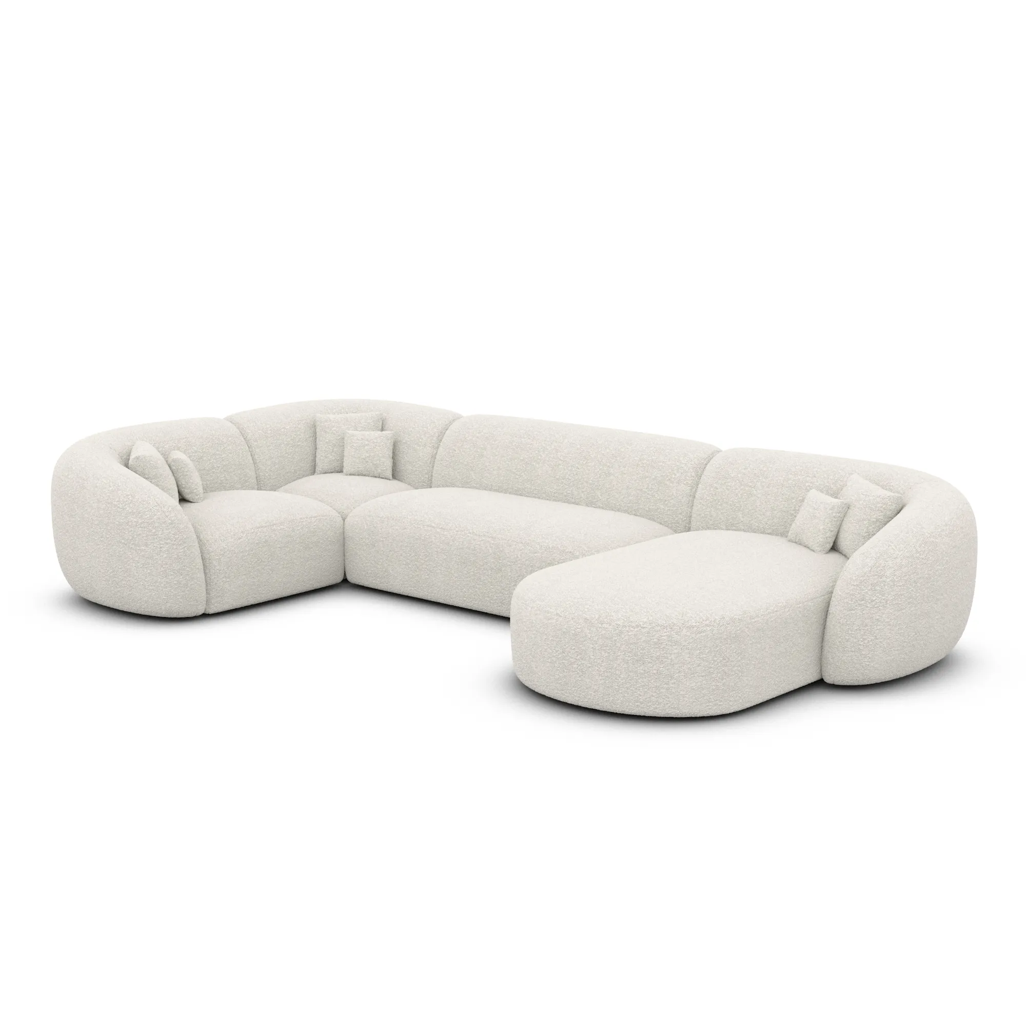 Bouclé U-Form XL Wohnlandschaft Gaia