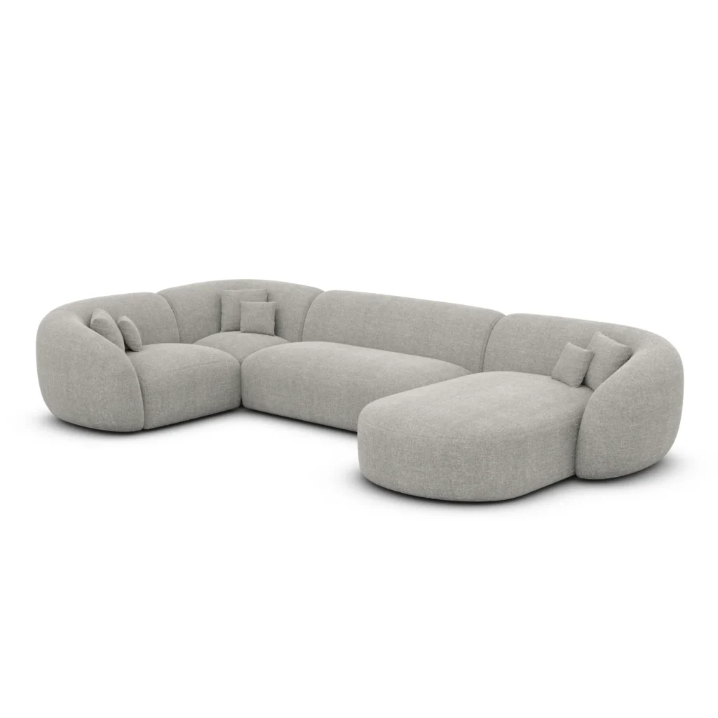 Strukturstoff U-Form XL Wohnlandschaft Gaia