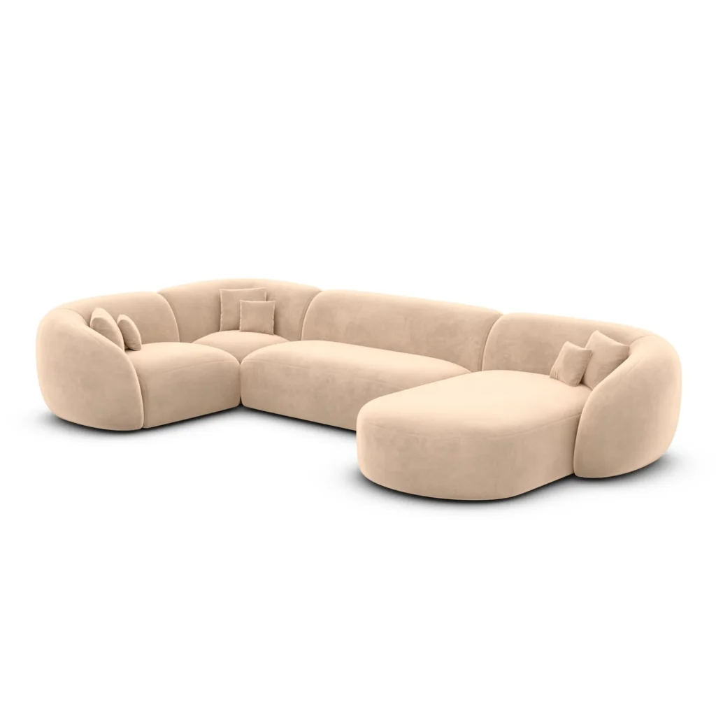 Samtstoff U-Form XL Wohnlandschaft Gaia