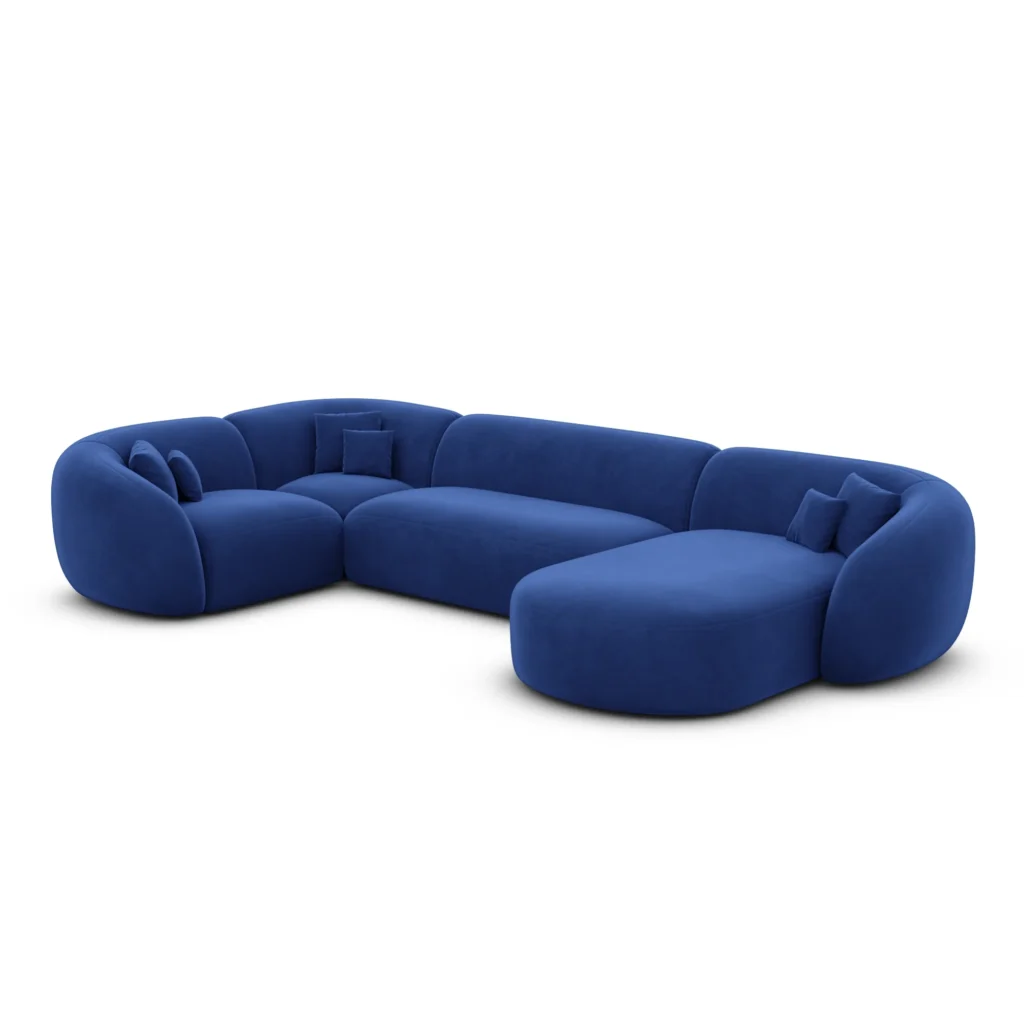 Samtstoff U-Form XL Wohnlandschaft Gaia