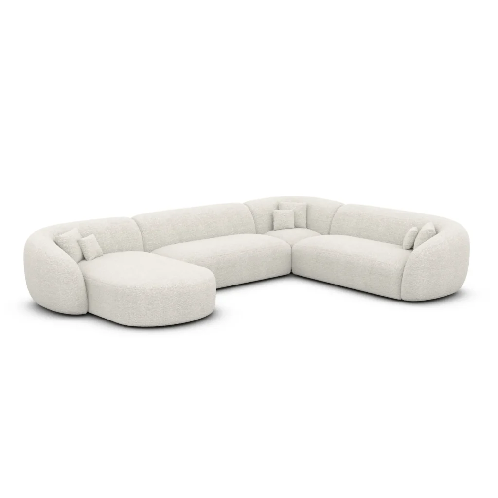 Bouclé U-Form XXL Wohnlandschaft Gaia