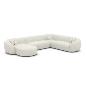 Bouclé U-Form XXL Wohnlandschaft Gaia
