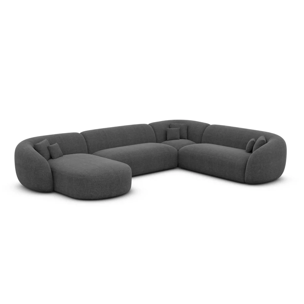 Strukturstoff U-Form XXL Wohnlandschaft Gaia