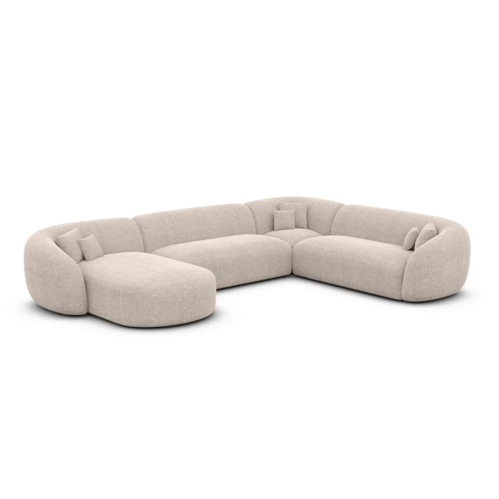 Strukturstoff U-Form XXL Wohnlandschaft Gaia