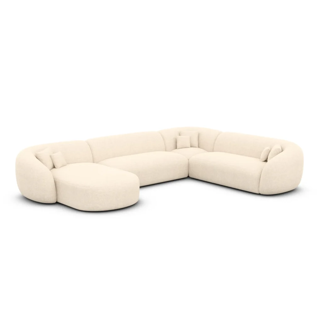 Strukturstoff U-Form XXL Wohnlandschaft Gaia