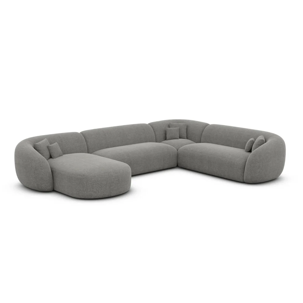 Strukturstoff U-Form XXL Wohnlandschaft Gaia