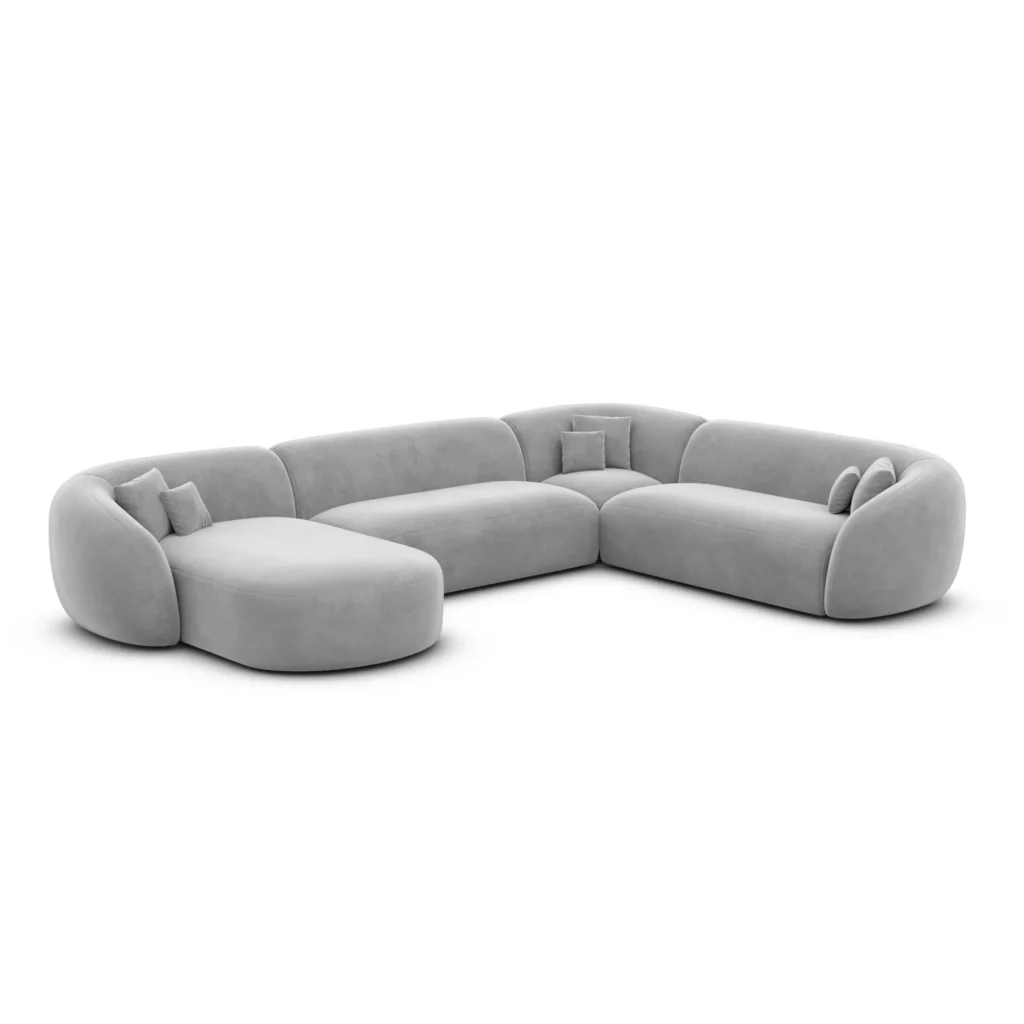 Samtstoff U-Form XXL Wohnlandschaft Gaia