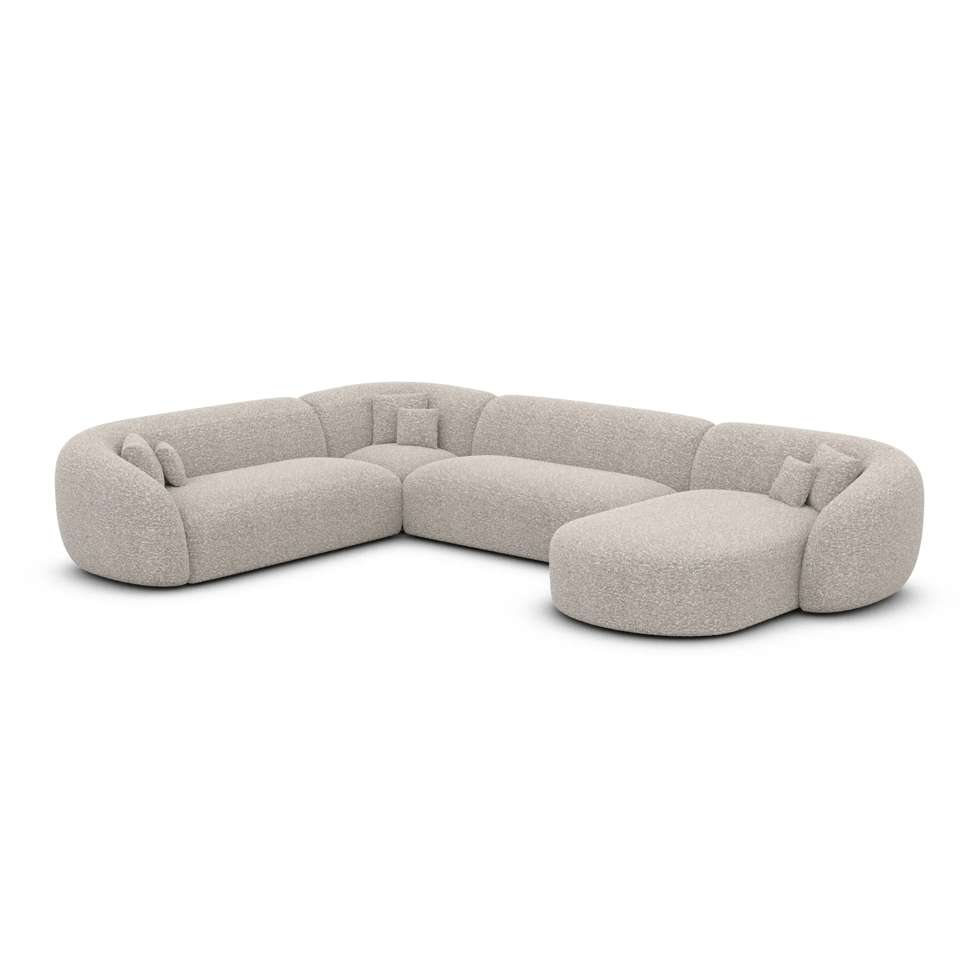 Bouclé U-Form XXL Wohnlandschaft Gaia