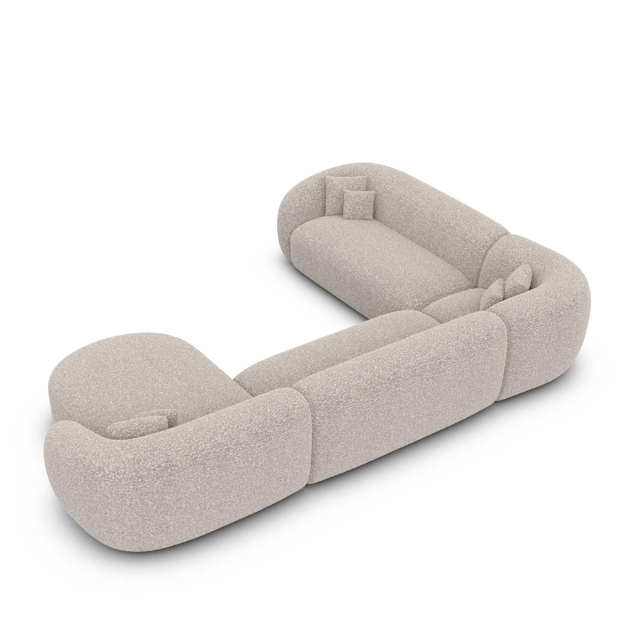 Bouclé U-Form XXL Wohnlandschaft Gaia