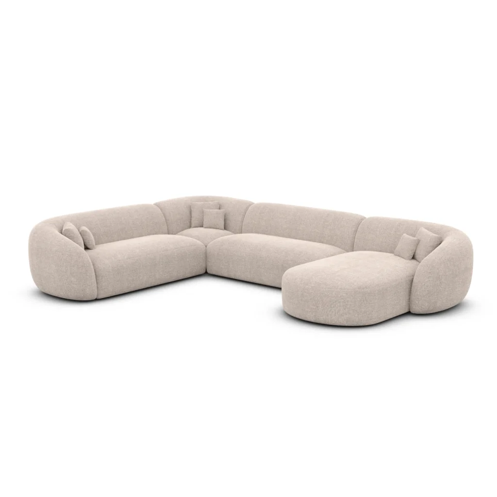 Strukturstoff U-Form XXL Wohnlandschaft Gaia