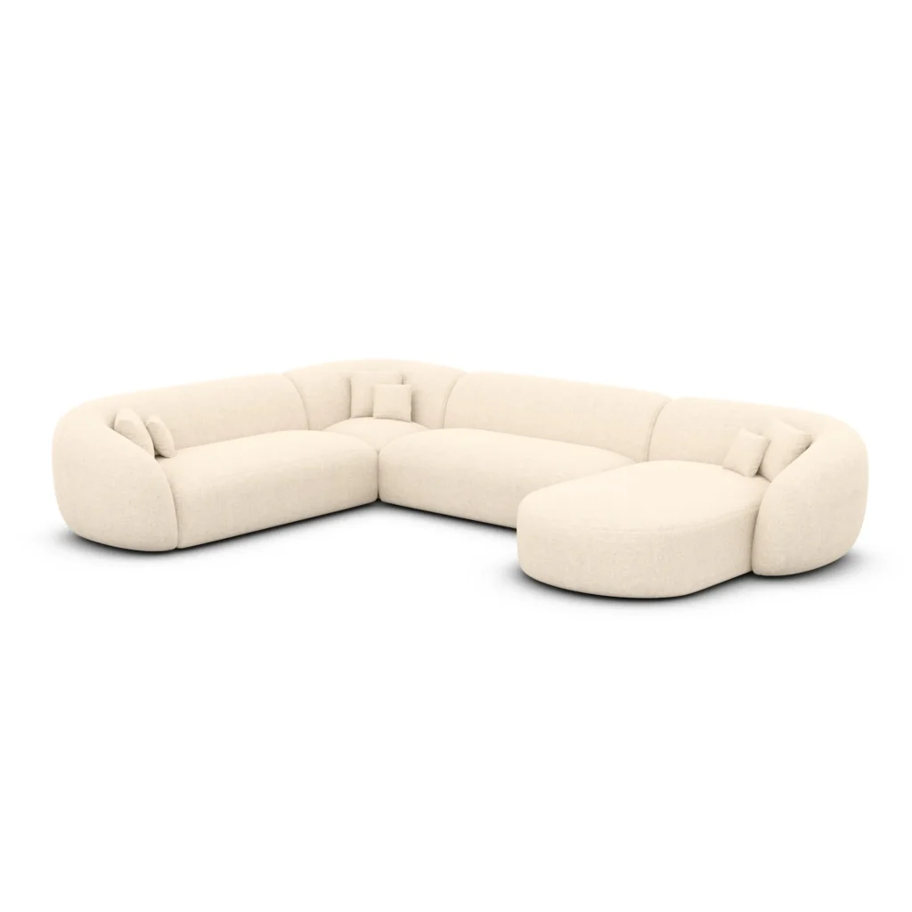 Strukturstoff U-Form XXL Wohnlandschaft Gaia