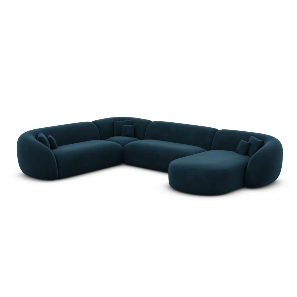 Samtstoff U-Form XXL Wohnlandschaft Gaia