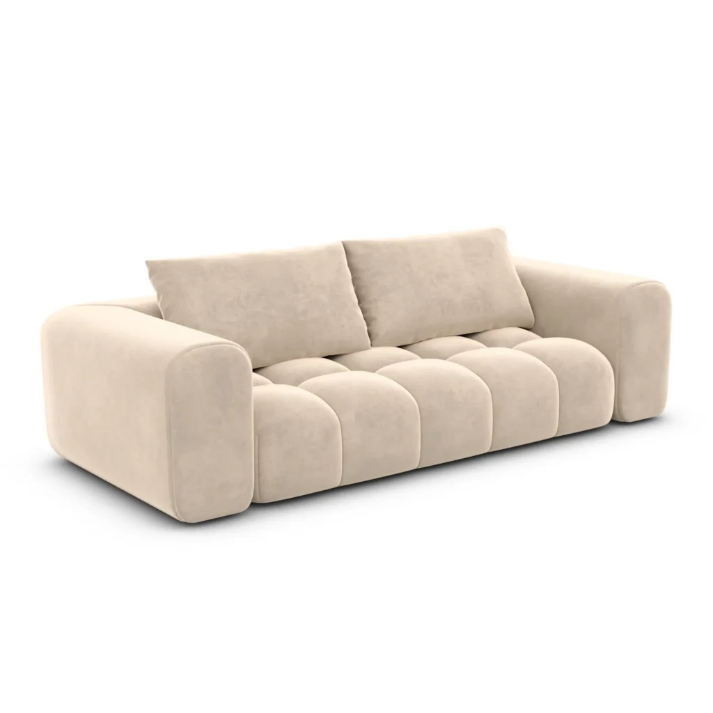 Samtstoff 3-Sitzer Couch Lavera