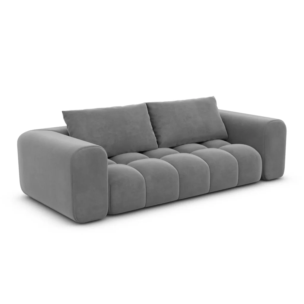 Samtstoff 3-Sitzer Couch Lavera
