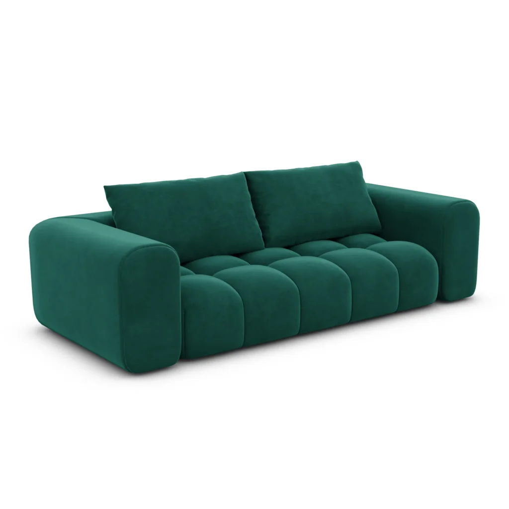 Samtstoff 3-Sitzer Couch Lavera