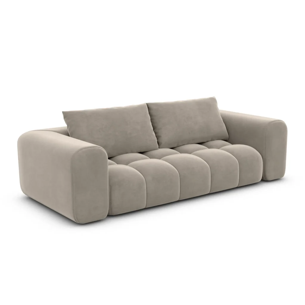 Samtstoff 3-Sitzer Couch Lavera