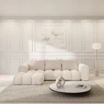 Strukturstoff L-Form Sofa Lavera