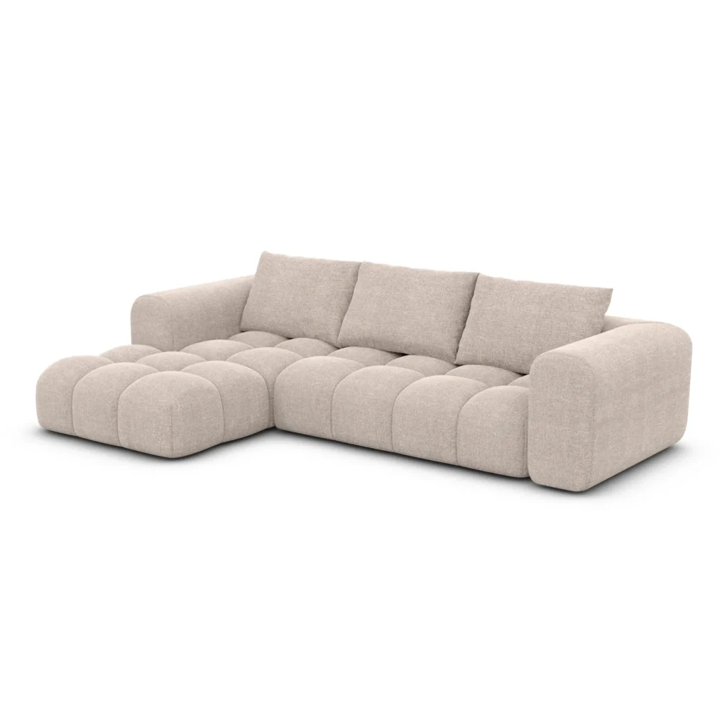 Strukturstoff L-Form Sofa Lavera