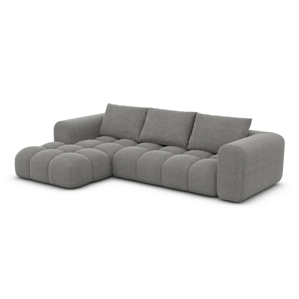 Strukturstoff L-Form Sofa Lavera