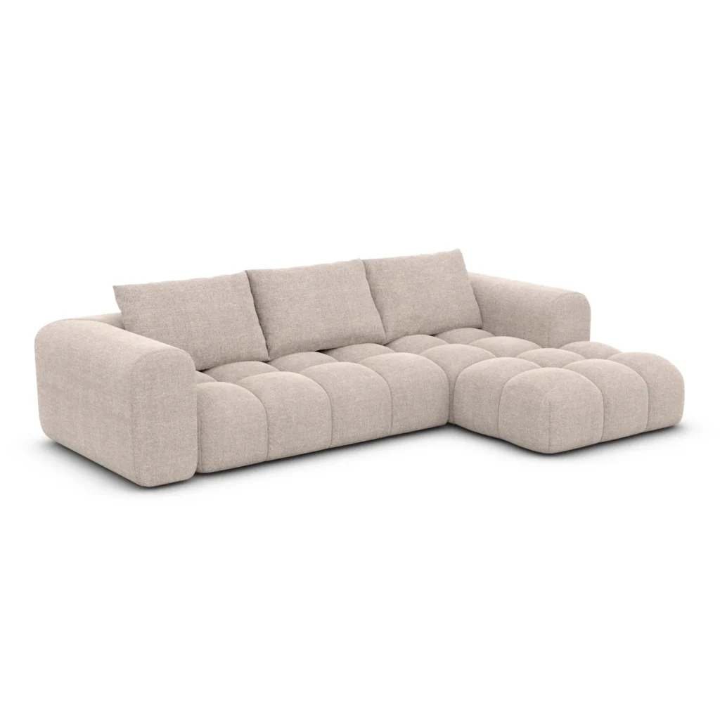 Strukturstoff L-Form Sofa Lavera