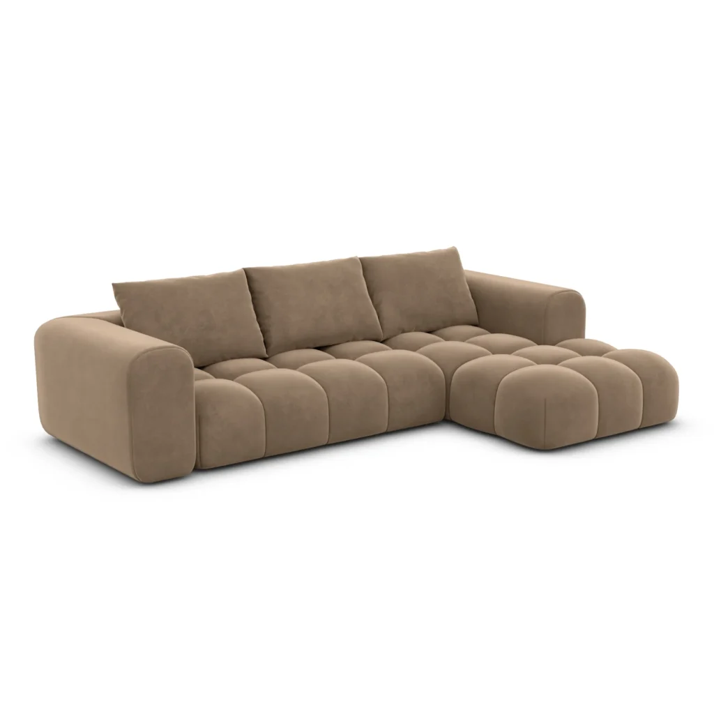 Samtstoff L-Form Sofa Lavera