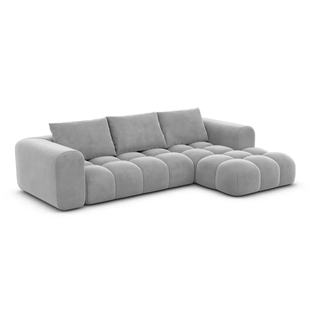 Samtstoff L-Form Sofa Lavera