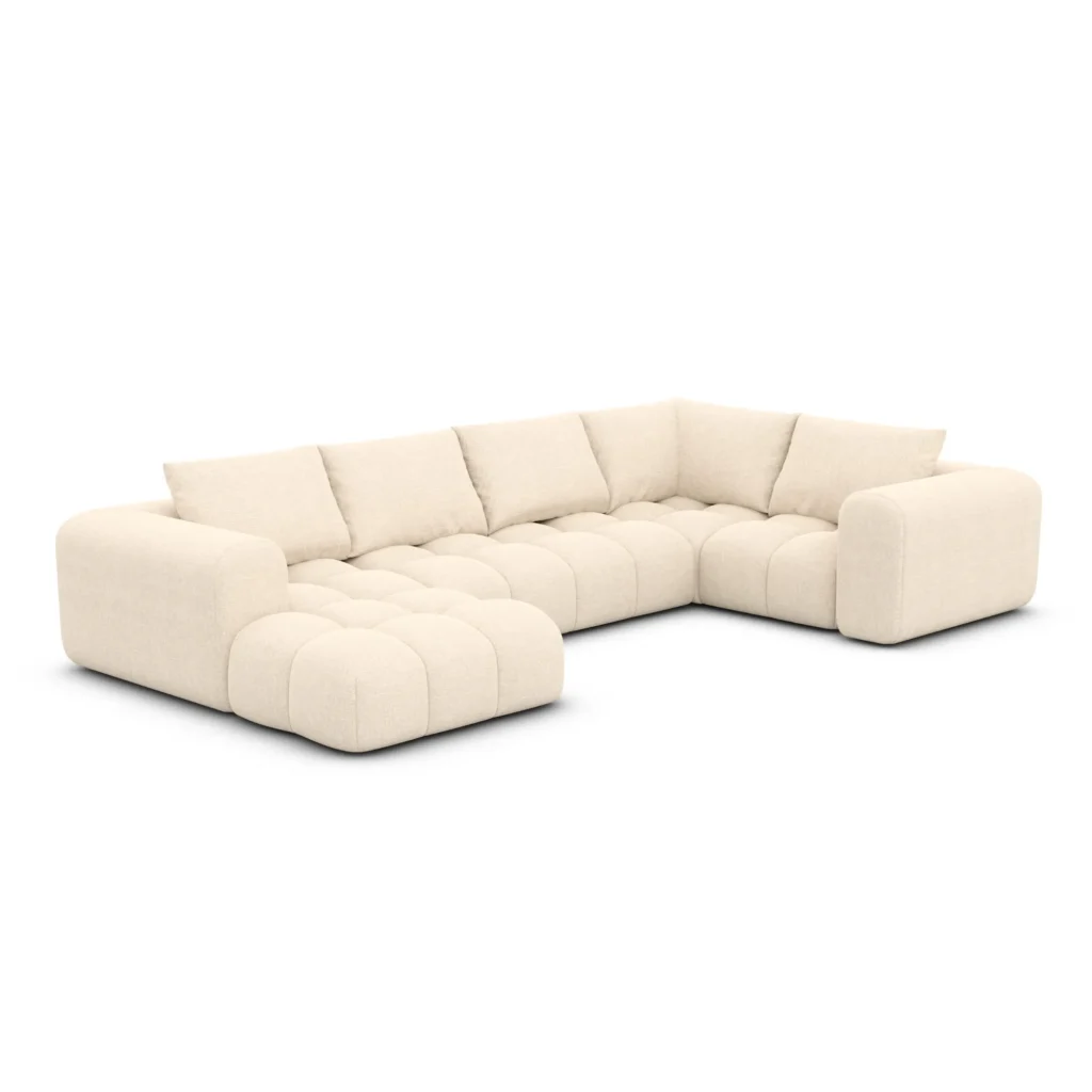 Strukturstoff U-Form XL Wohnlandschaft Lavera