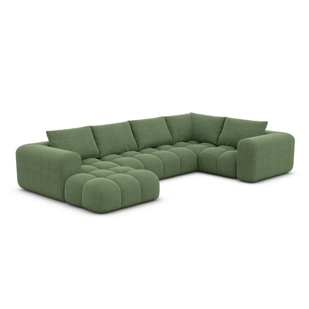 Strukturstoff U-Form XL Wohnlandschaft Lavera