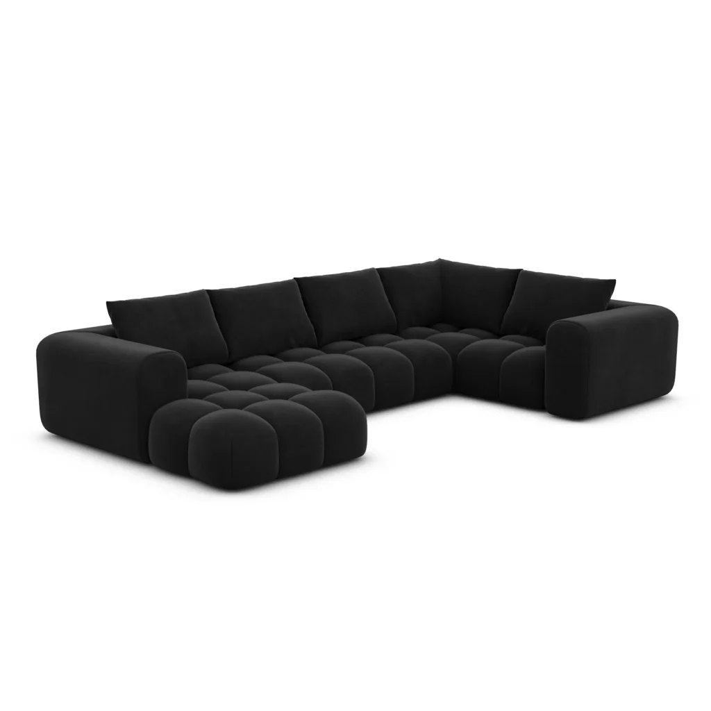 Samtstoff U-Form XL Wohnlandschaft Lavera