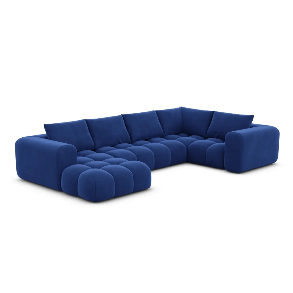 Samtstoff U-Form XL Wohnlandschaft Lavera