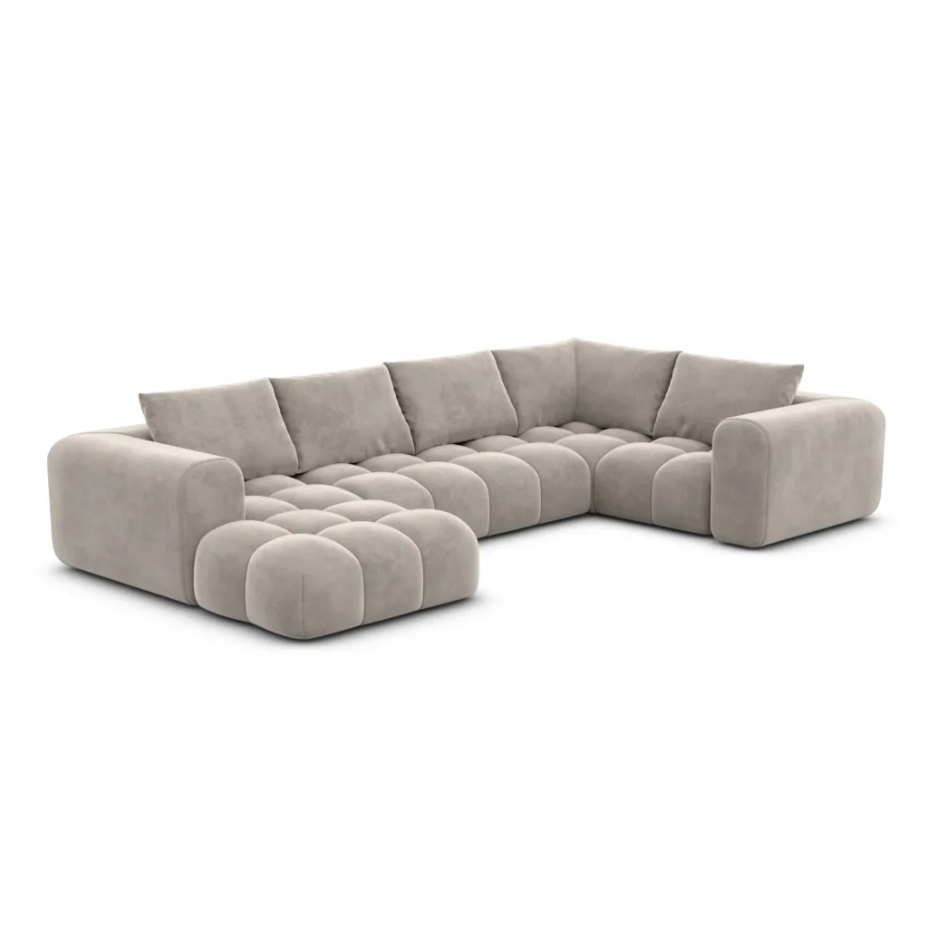 Samtstoff U-Form XL Wohnlandschaft Lavera