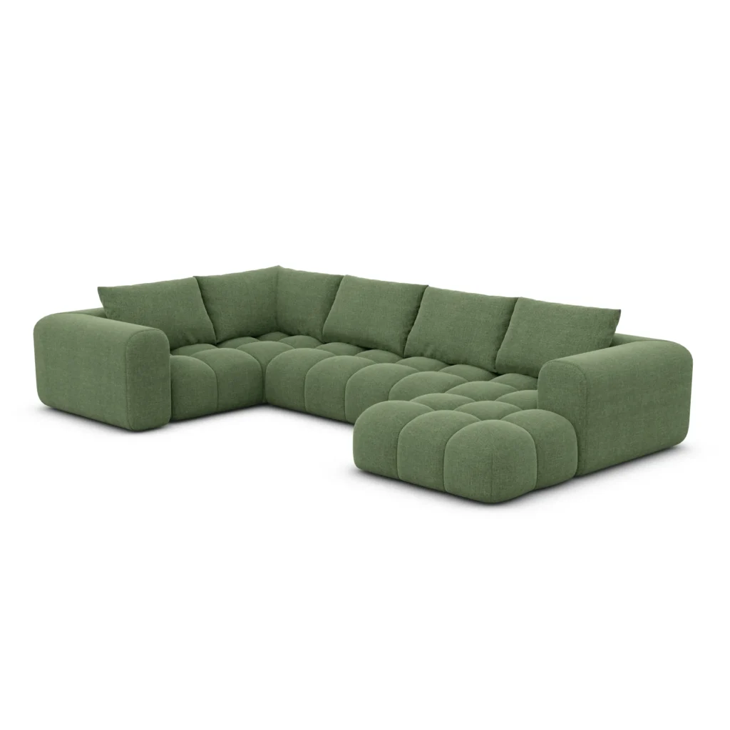 Strukturstoff U-Form XL Wohnlandschaft Lavera