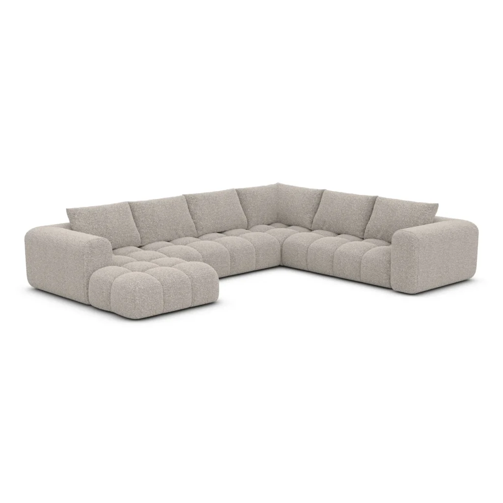 Bouclé U-Form XXL Wohnlandschaft Lavera