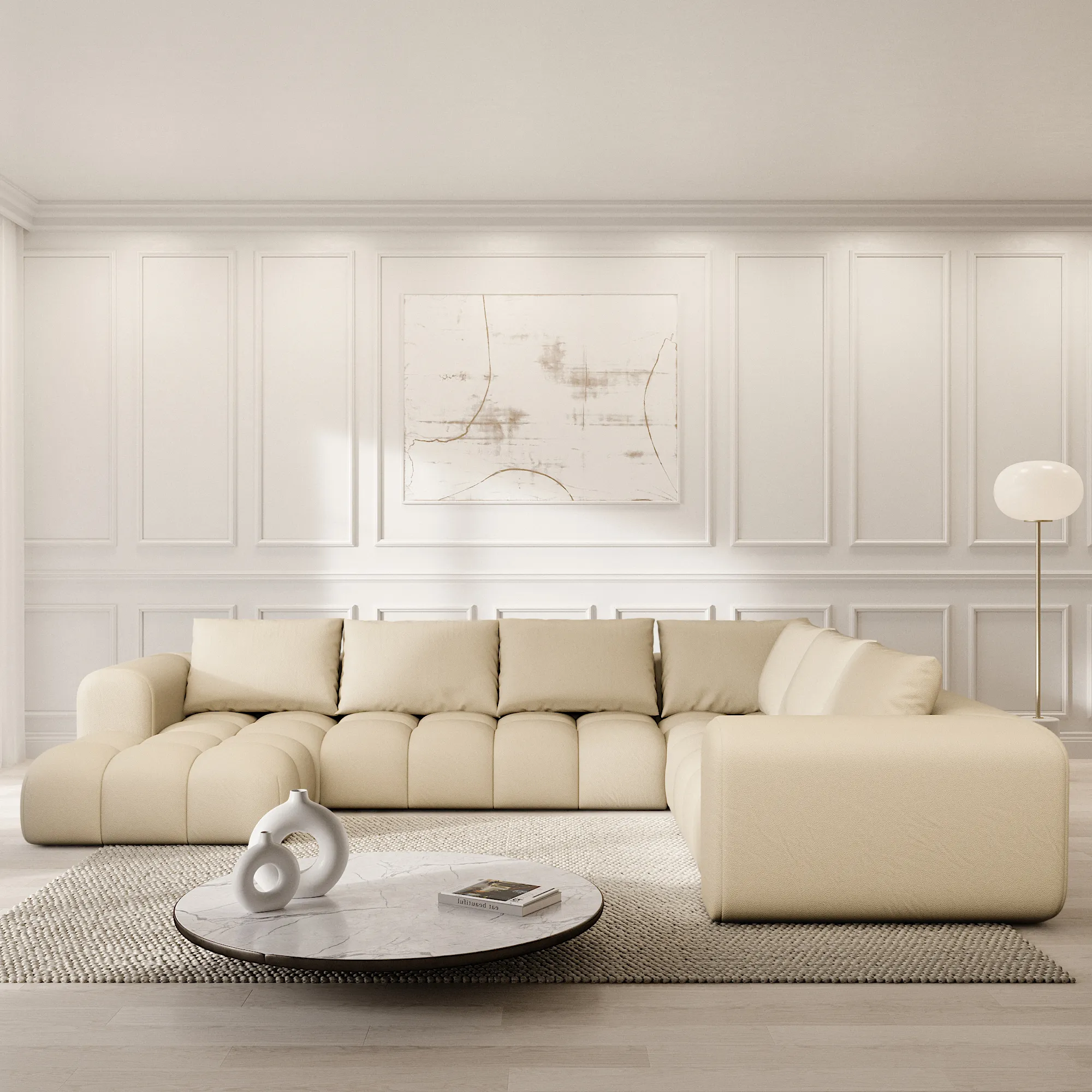 Echtleder U-Form XXL Wohnlandschaft Lavera