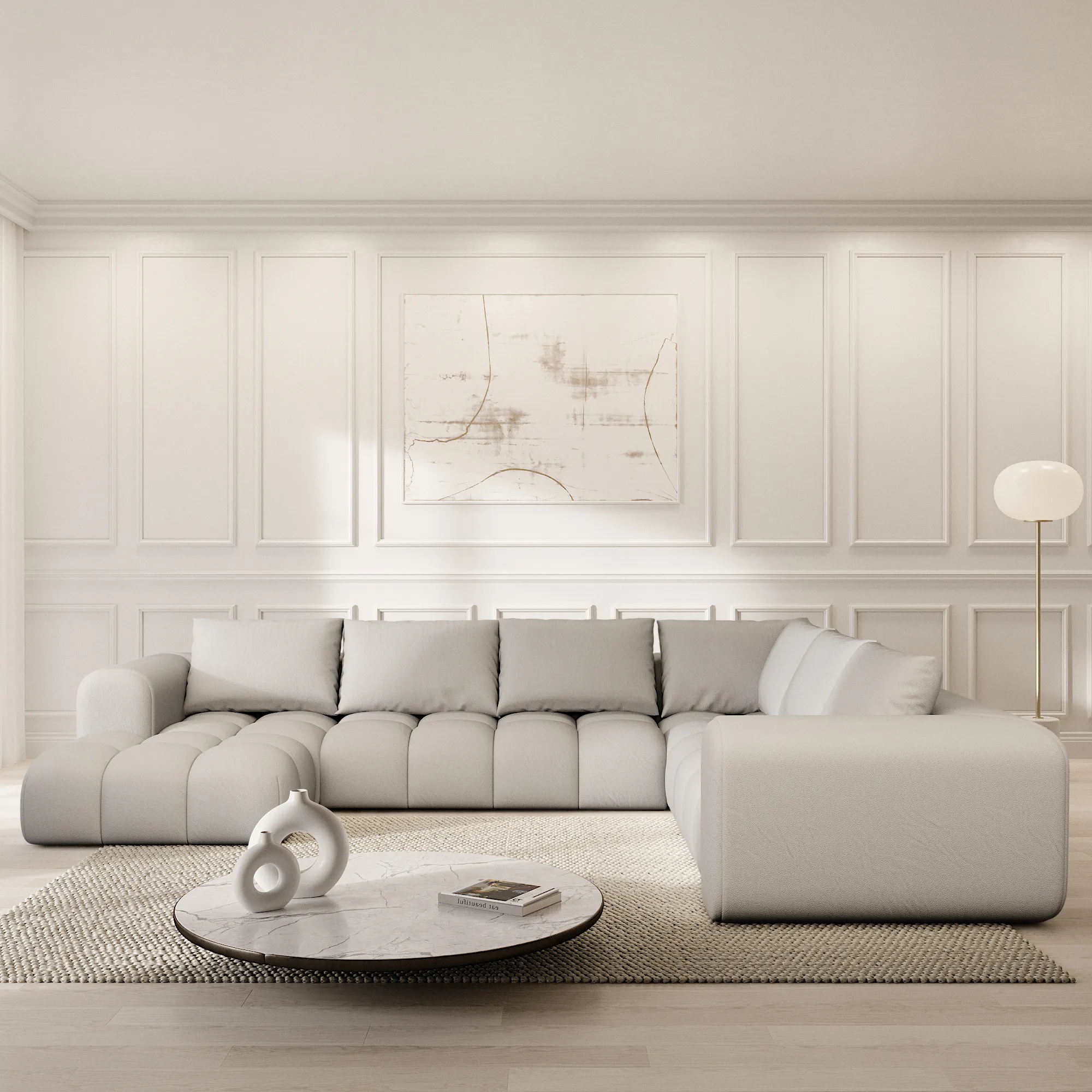 Echtleder U-Form XXL Wohnlandschaft Lavera