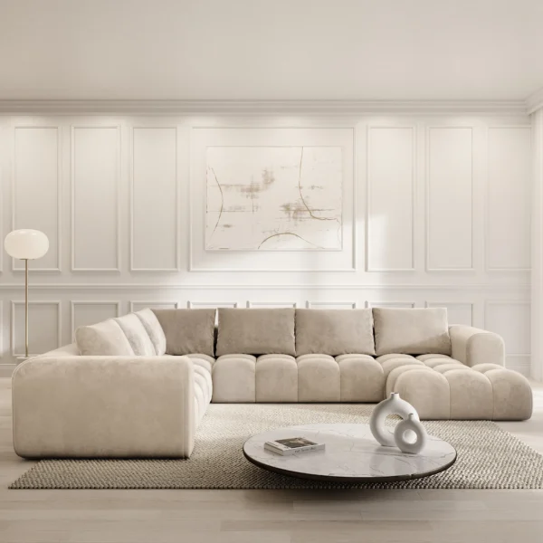 Samtstoff U-Form XXL Wohnlandschaft Lavera