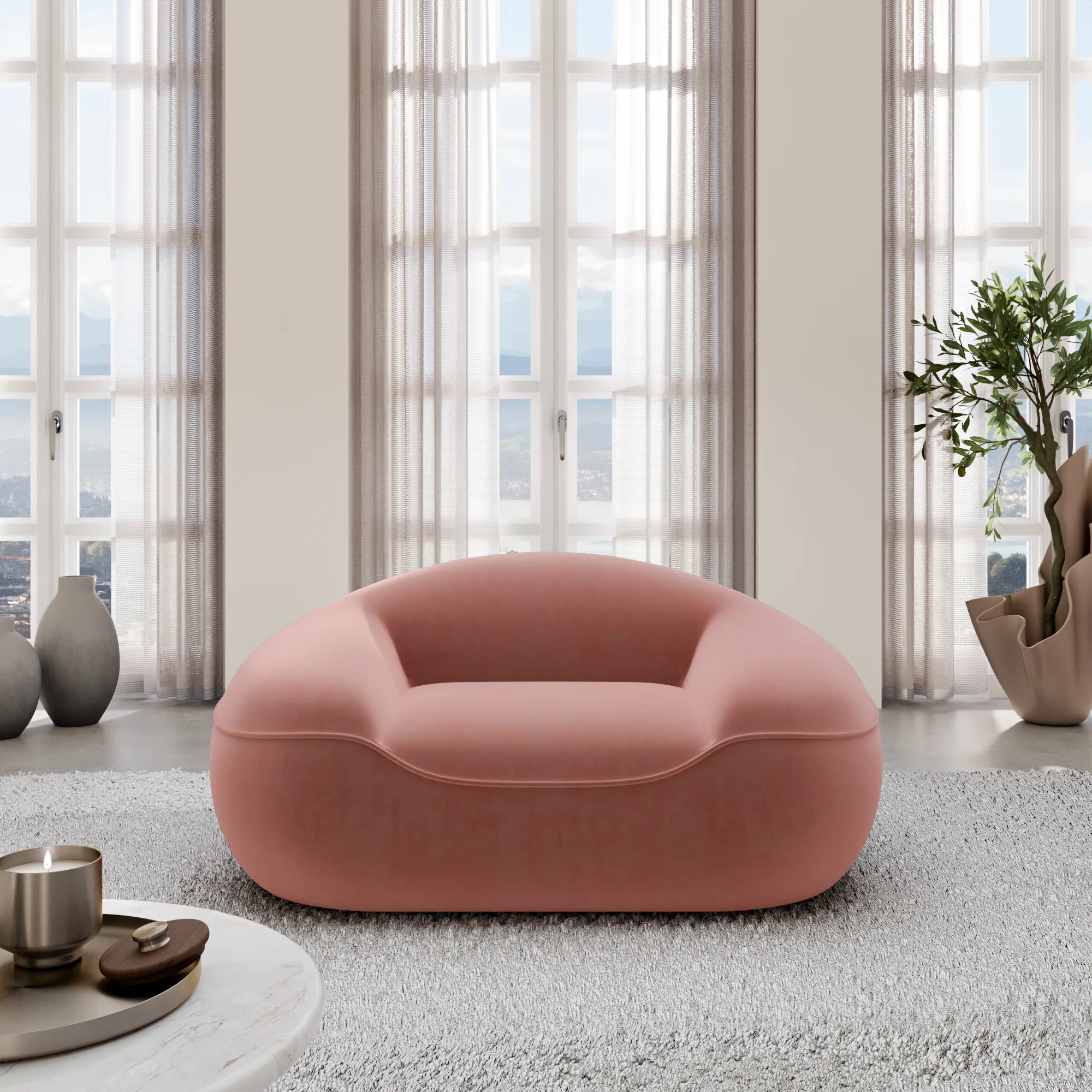 Samtstoff Sessel Levina