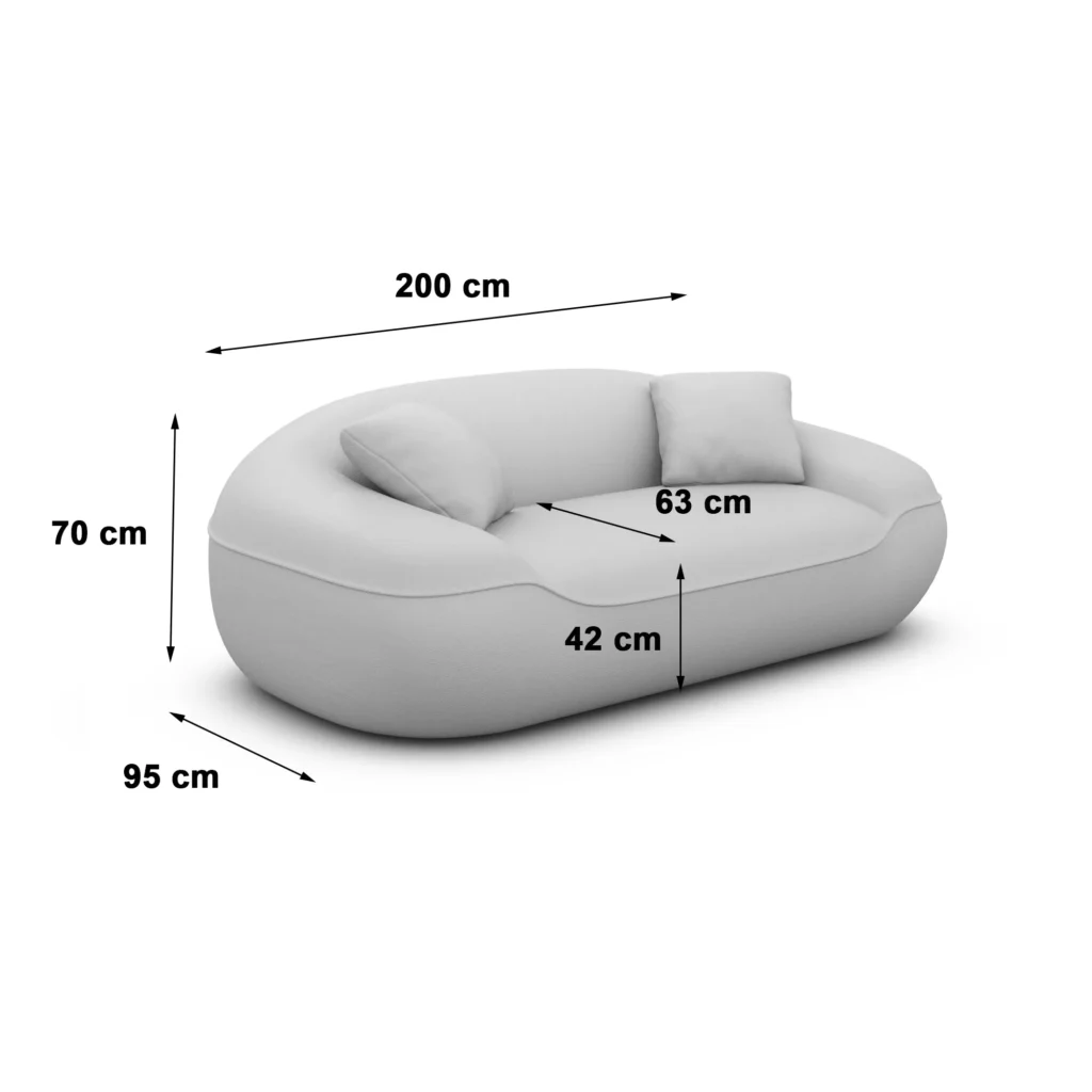 Strukturstoff 2-Sitzer Couch Levina