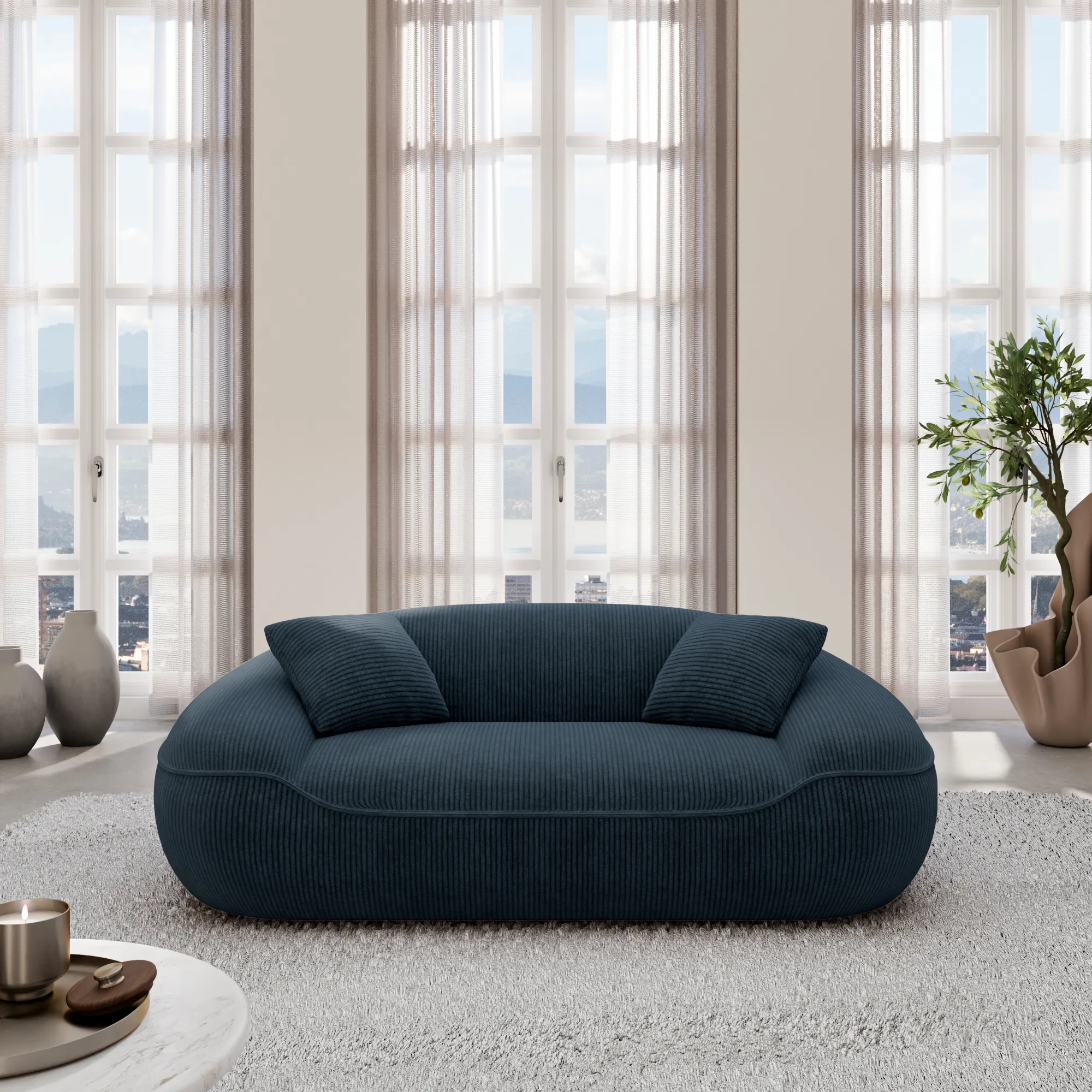 Cord 2-Sitzer Couch Levina – Bild 2