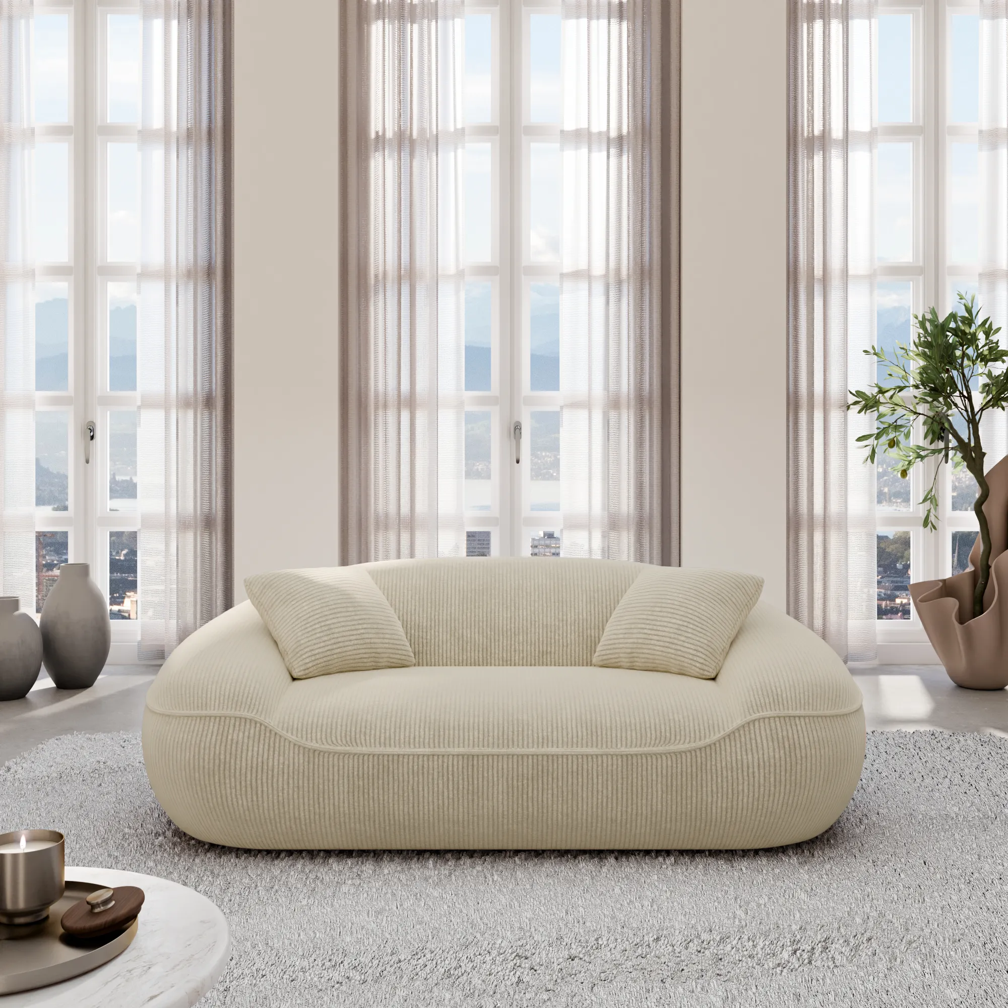 Cord 2-Sitzer Couch Levina – Bild 4
