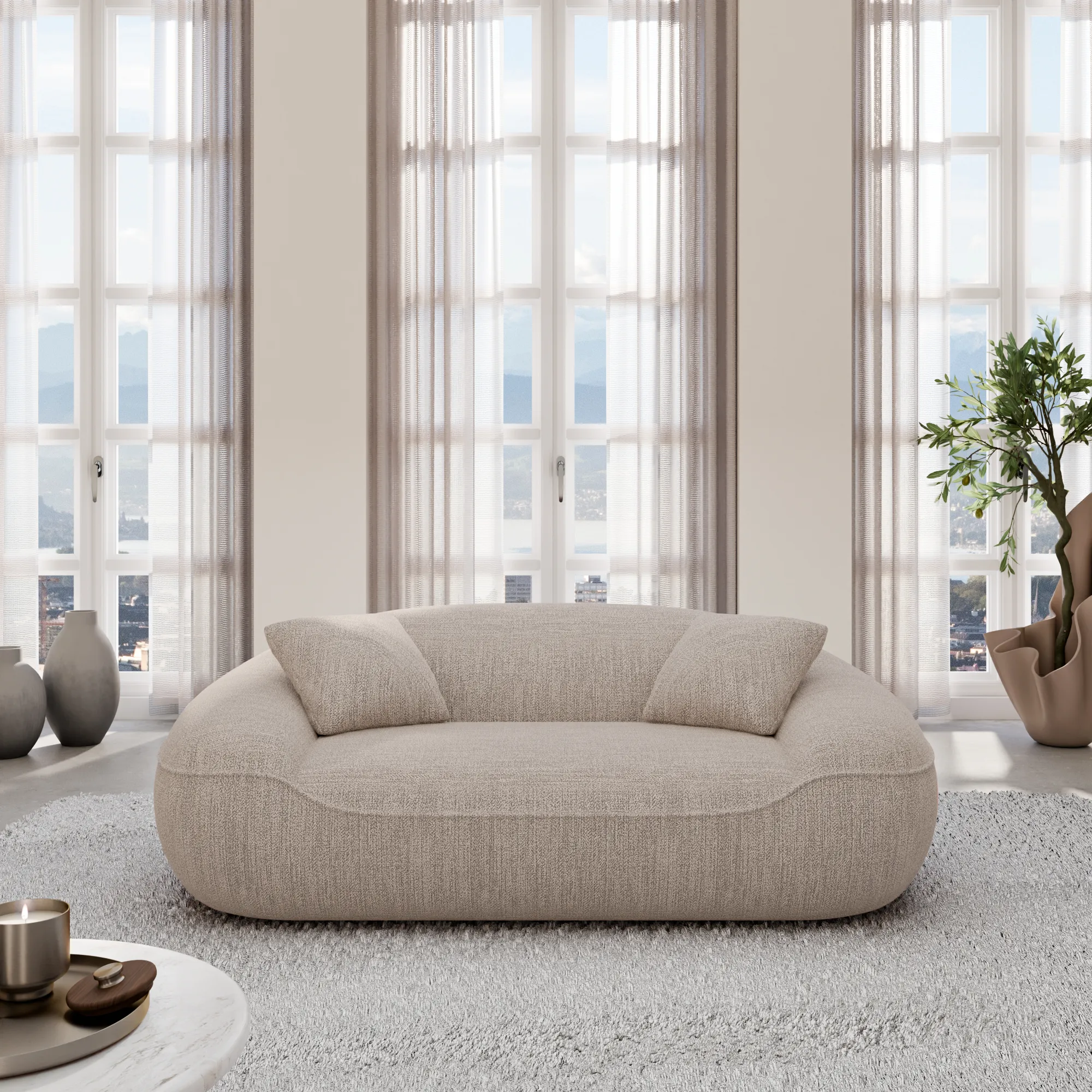 Strukturstoff 2-Sitzer Couch Levina – Bild 8