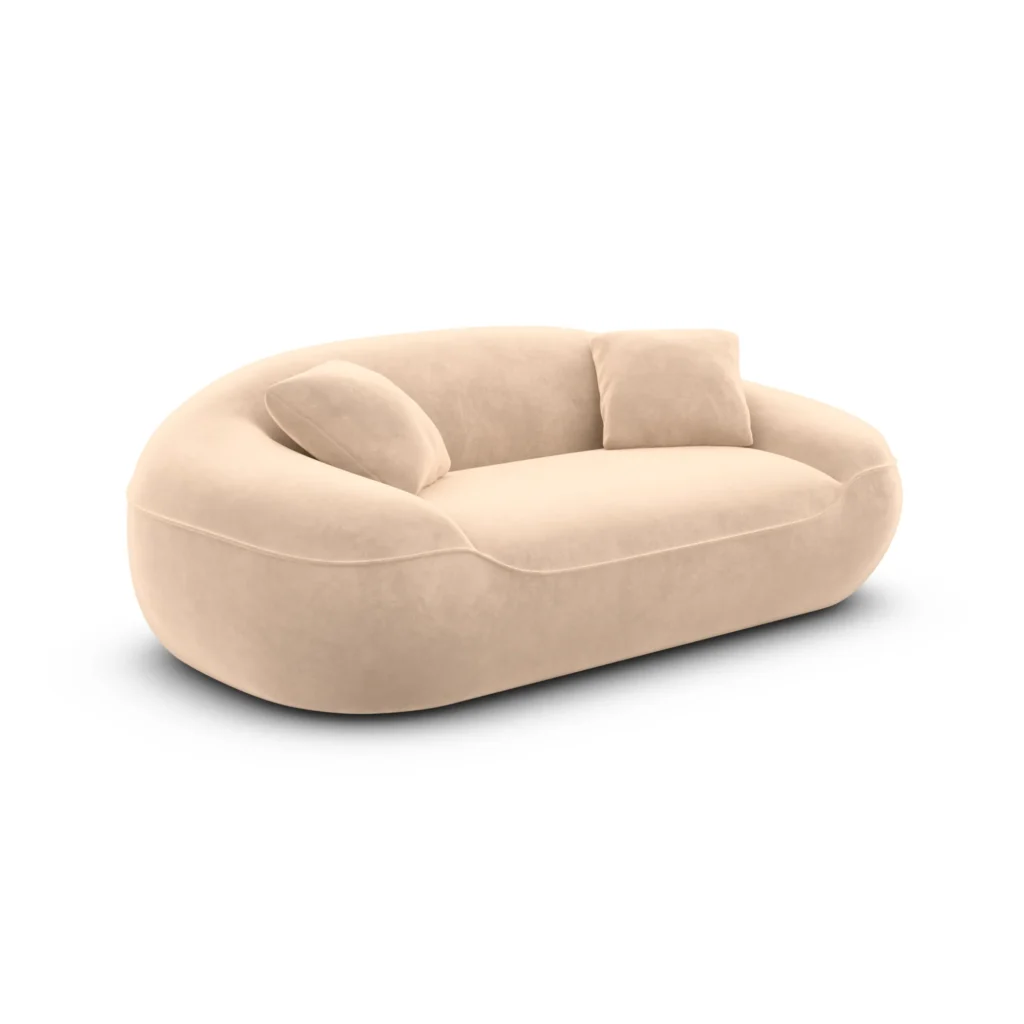 Samtstoff 2-Sitzer Couch Levina