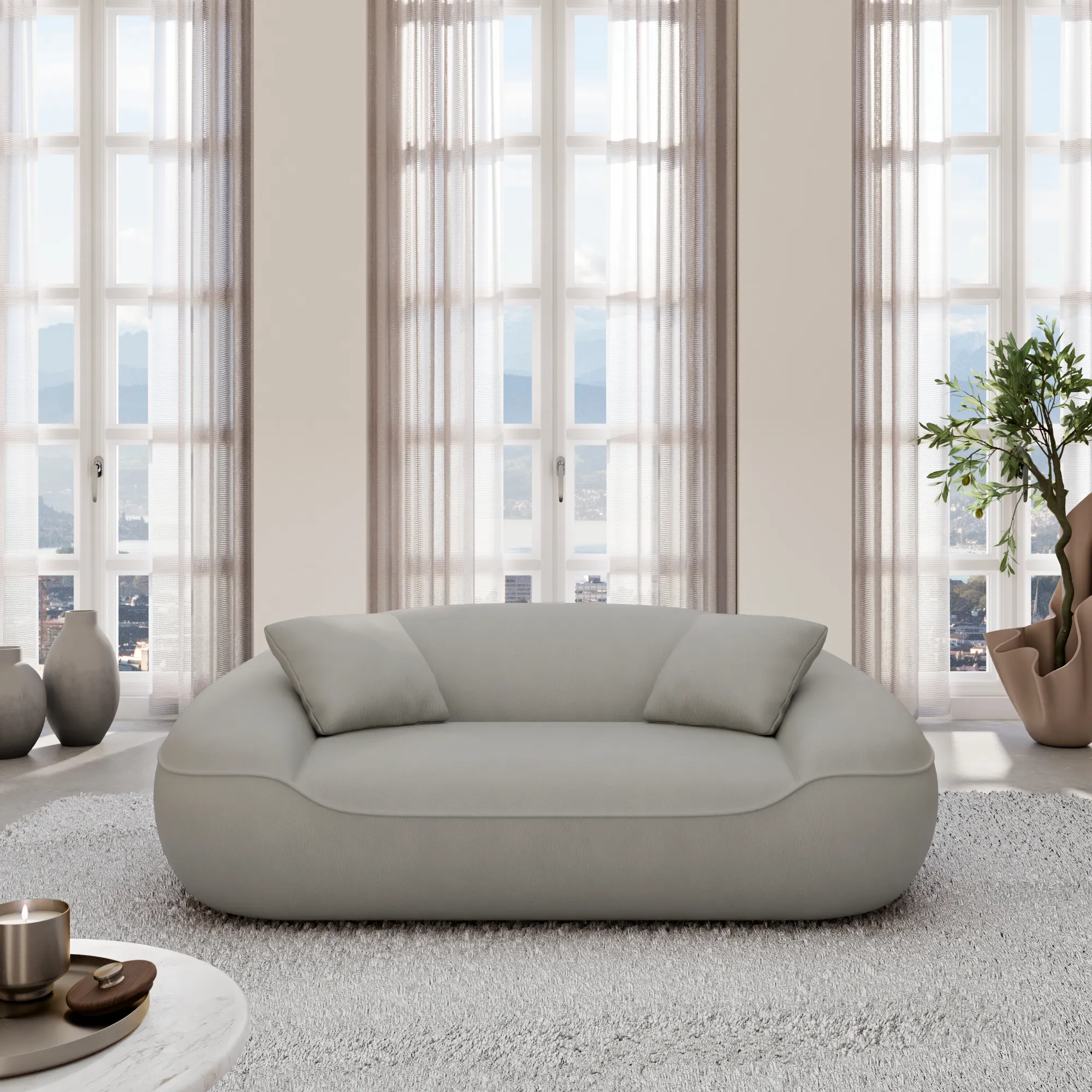 Echtleder 2-Sitzer Couch Levina – Bild 3
