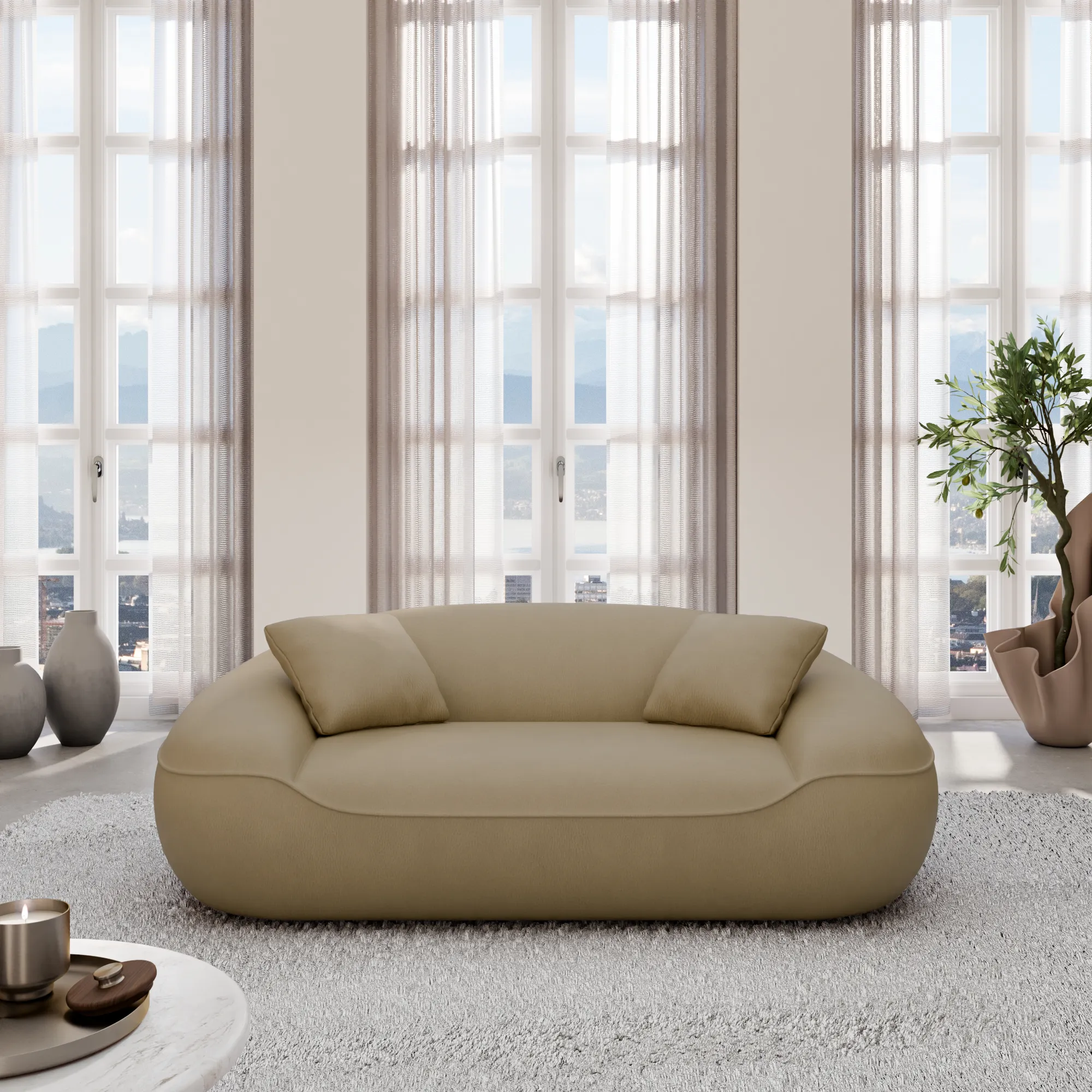 Kunstleder 2-Sitzer Couch Levina – Bild 2