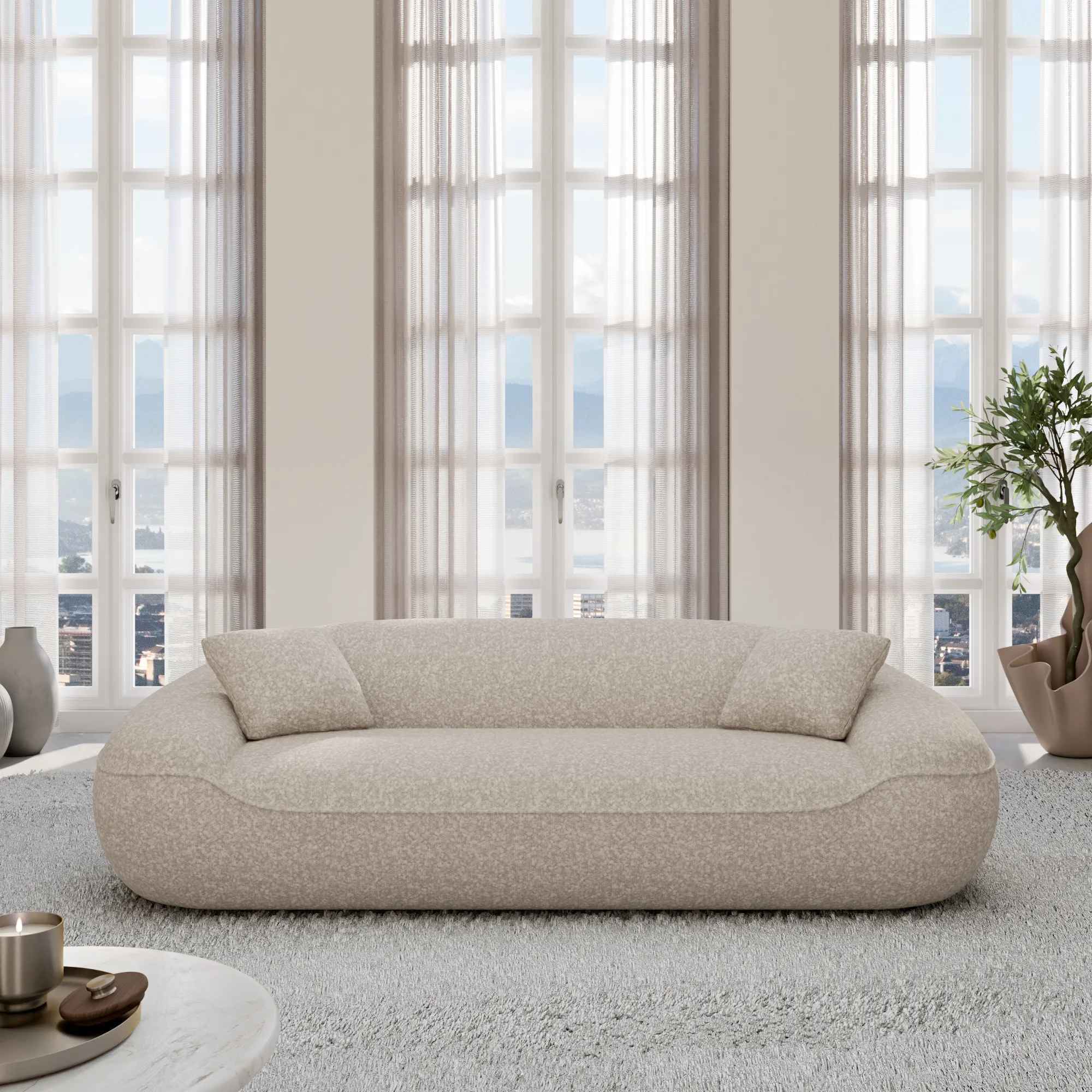 Bouclé 3-Sitzer Couch Levina – Bild 3