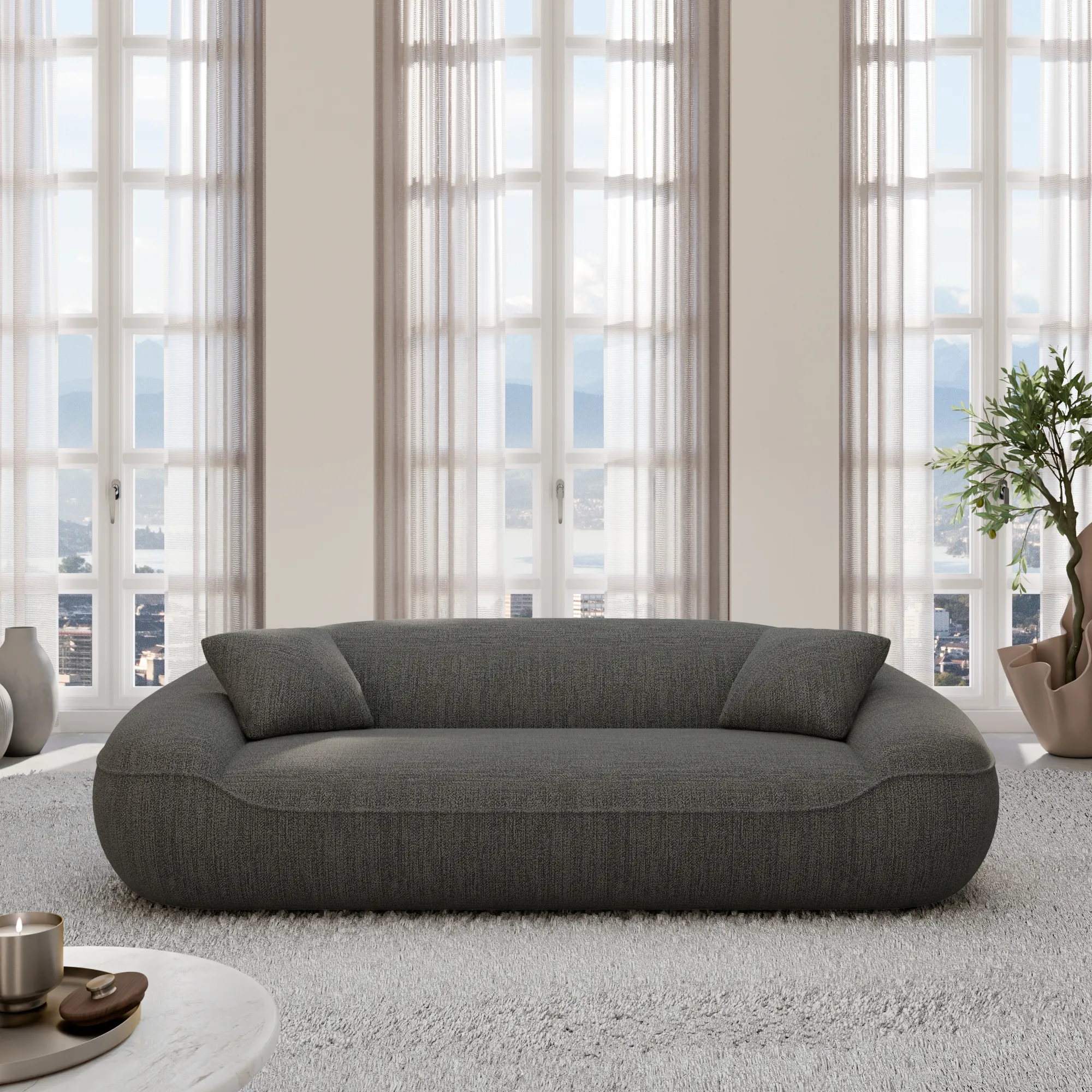 Strukturstoff 3-Sitzer Couch Levina – Bild 2