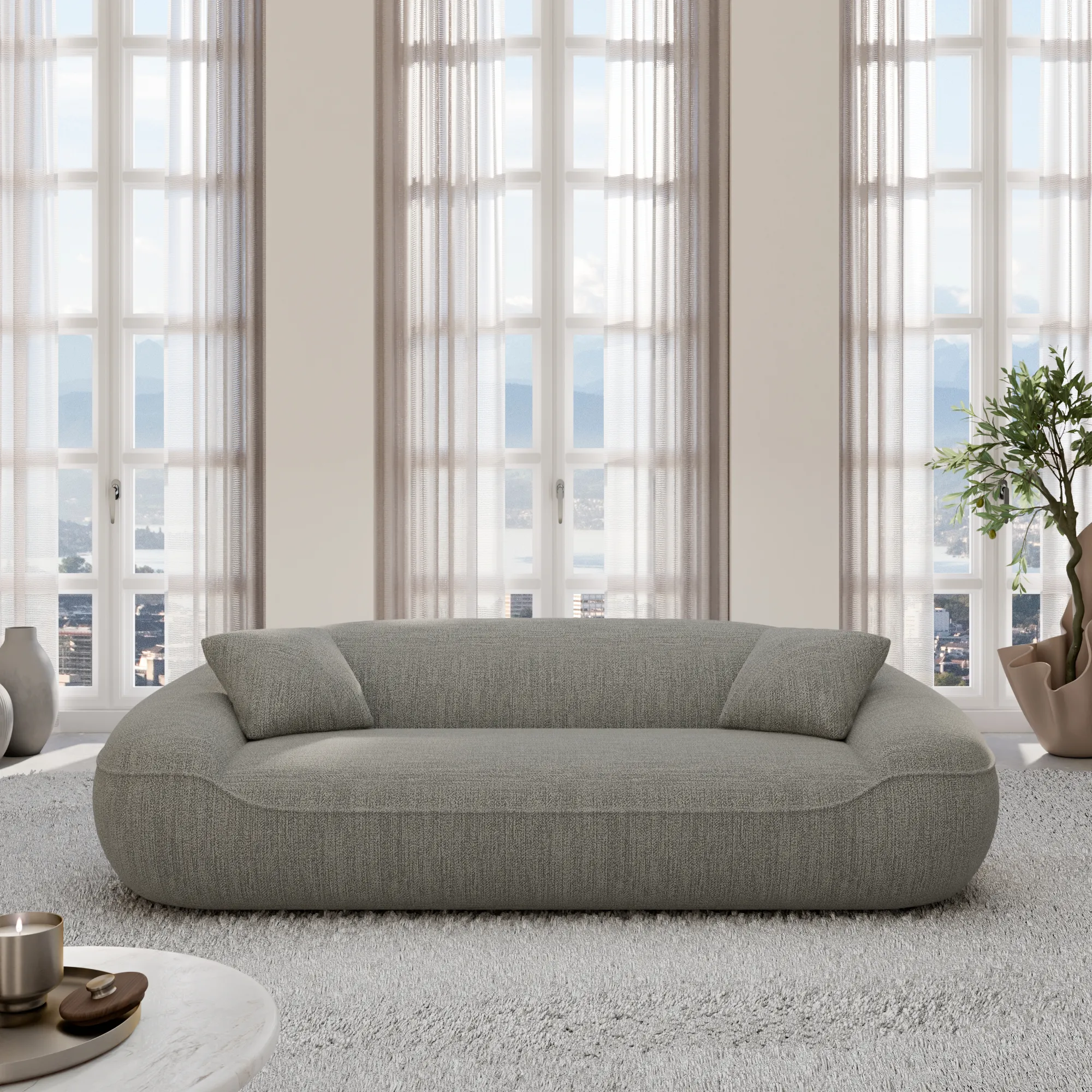 Strukturstoff 3-Sitzer Couch Levina – Bild 9