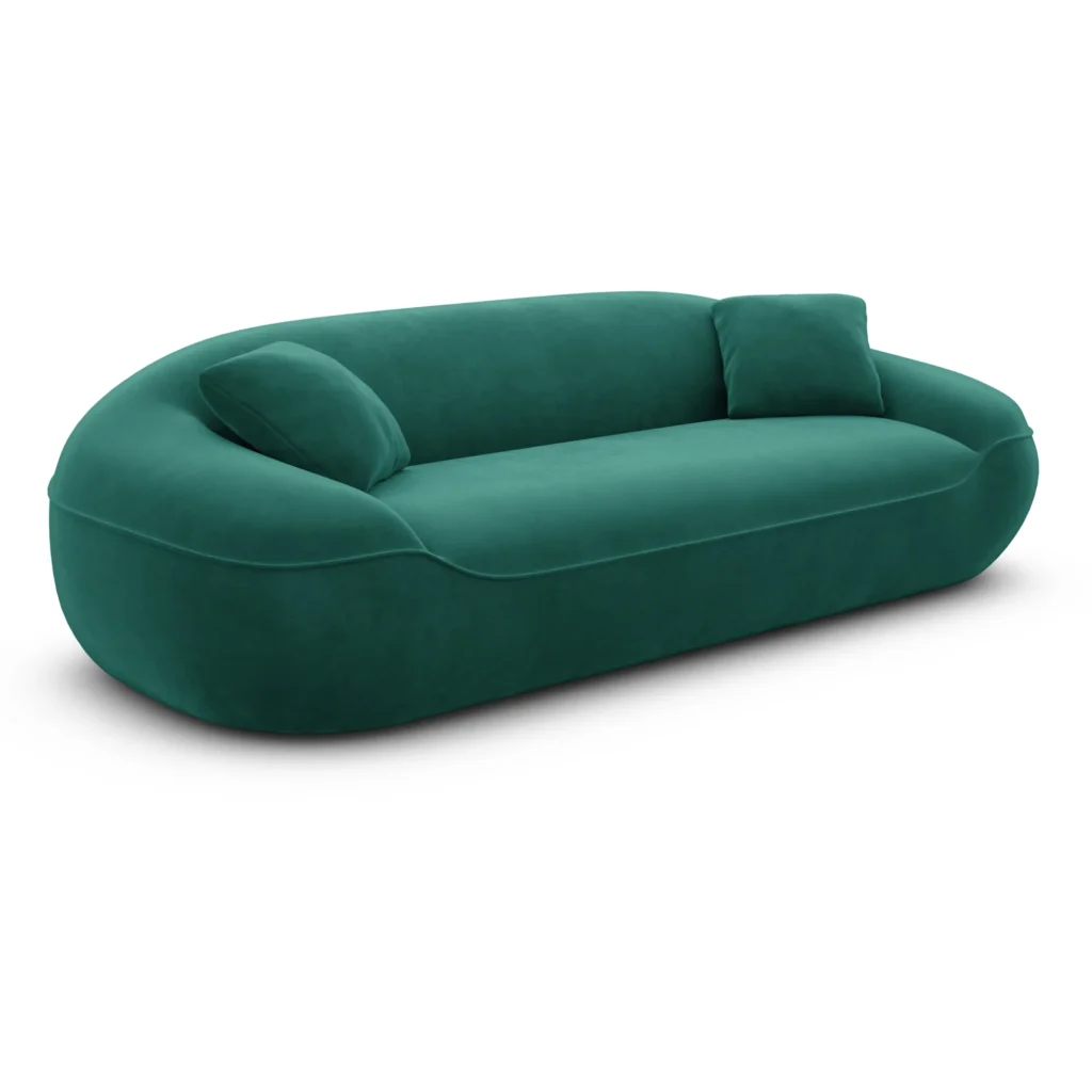 Samtstoff 3-Sitzer Couch Levina
