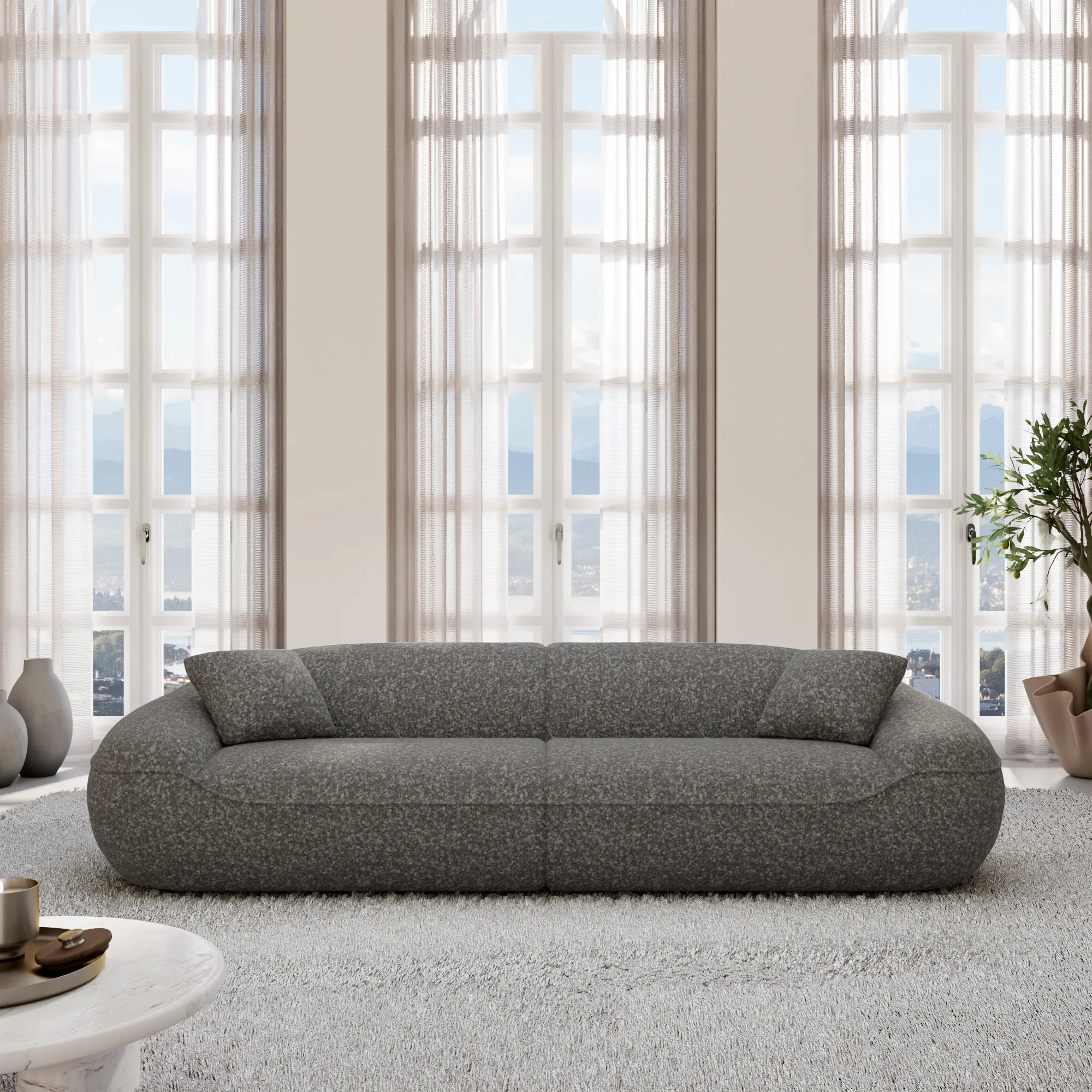 Bouclé 4-Sitzer Couch Levina – Bild 3